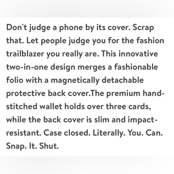 Blu Element iPhone 13/14/15 case (barely used, like new) with ID/card folio - Picture 5 of 5